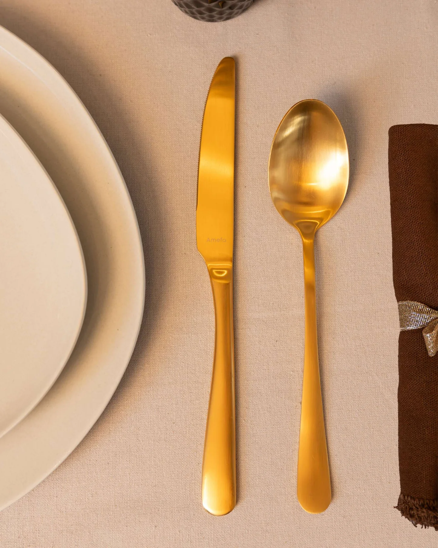 Tafelmes goud mat - Afbeelding 2