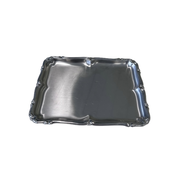 Rvs schaal rechthoekig barok 25x19cm