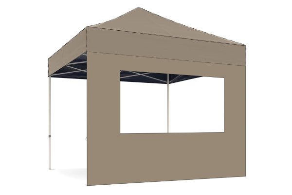 Zijwand 3x3 meter zandkleur met raam