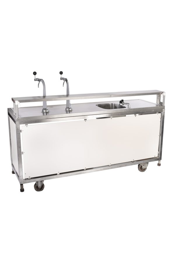 Bierbuffet 2-taps 200x82 met spoelbak 230v